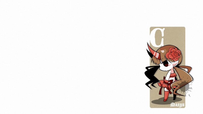 chibi character with horns and flower