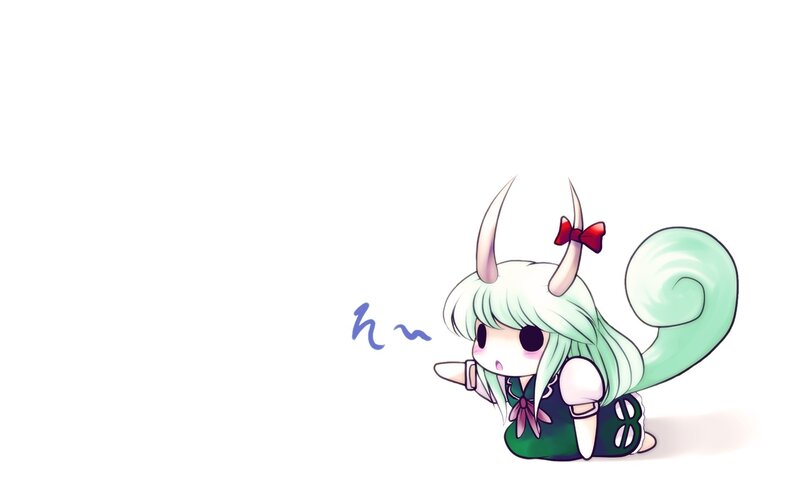 Chibi Character with Horns — White