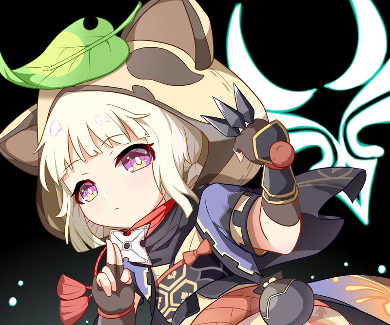 Chibi Character with Leaf Hat
