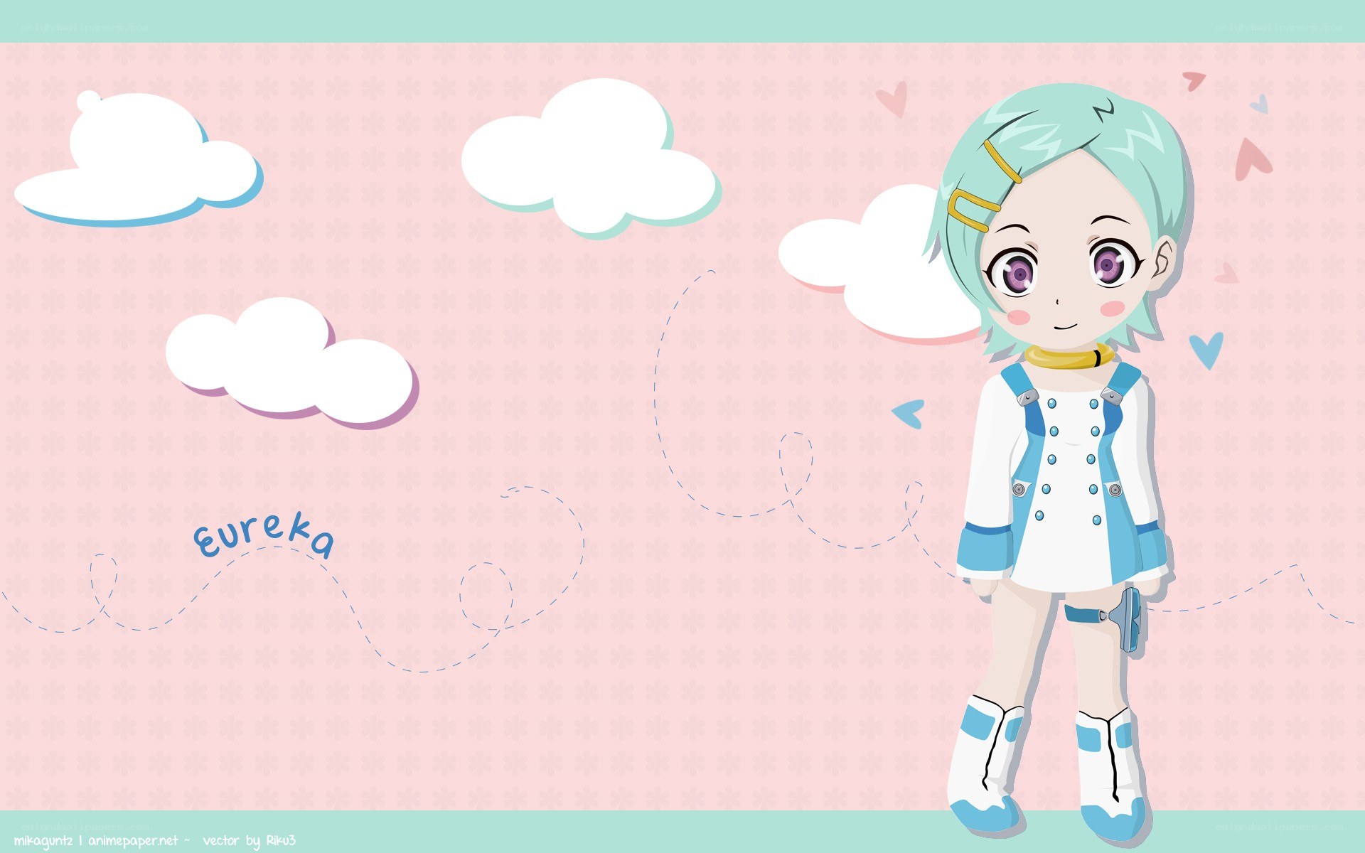 Chibi character with light blue hair