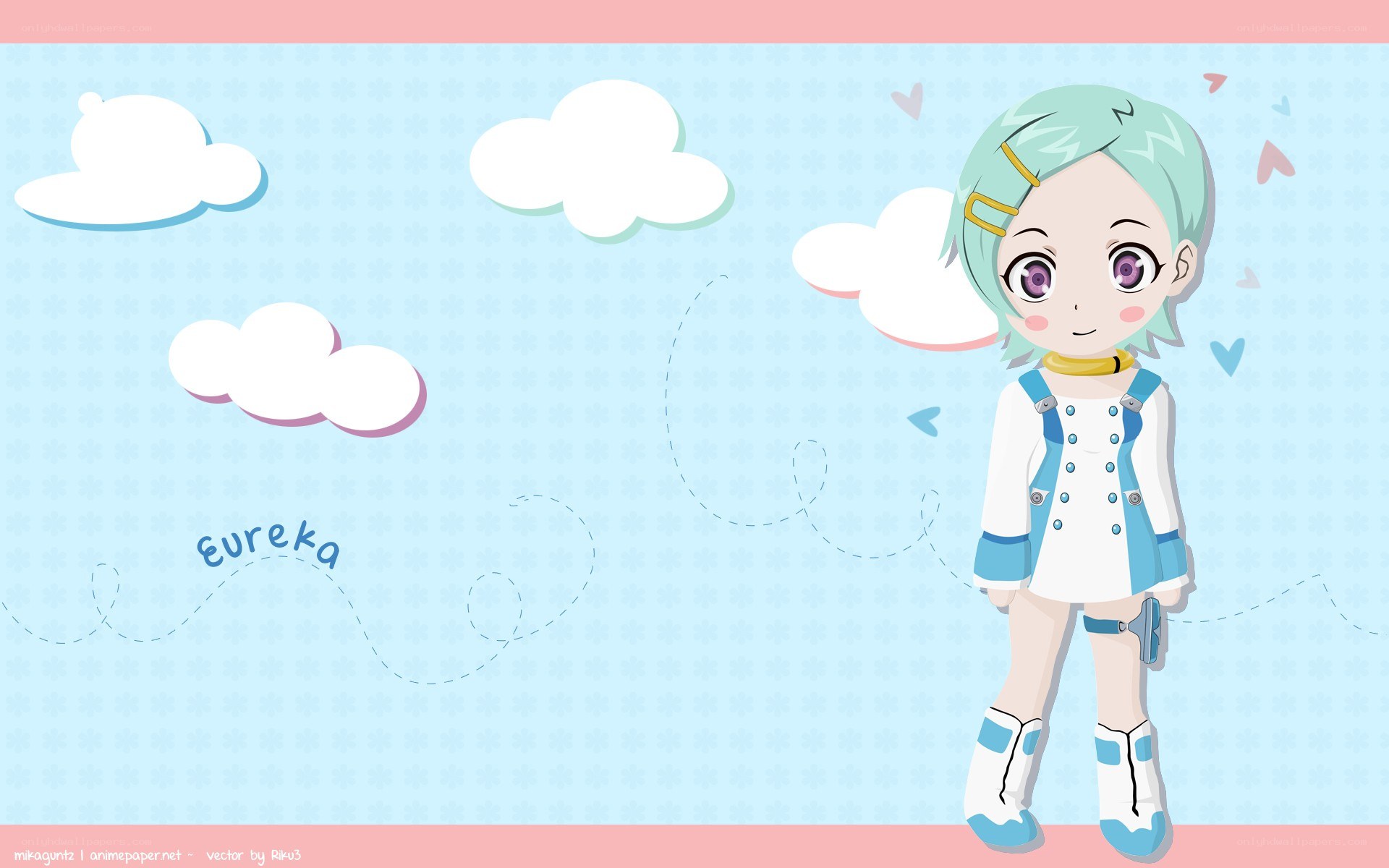 Chibi character with light blue hair