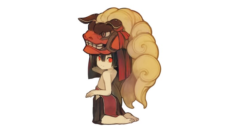 Chibi Character with Lion Mask