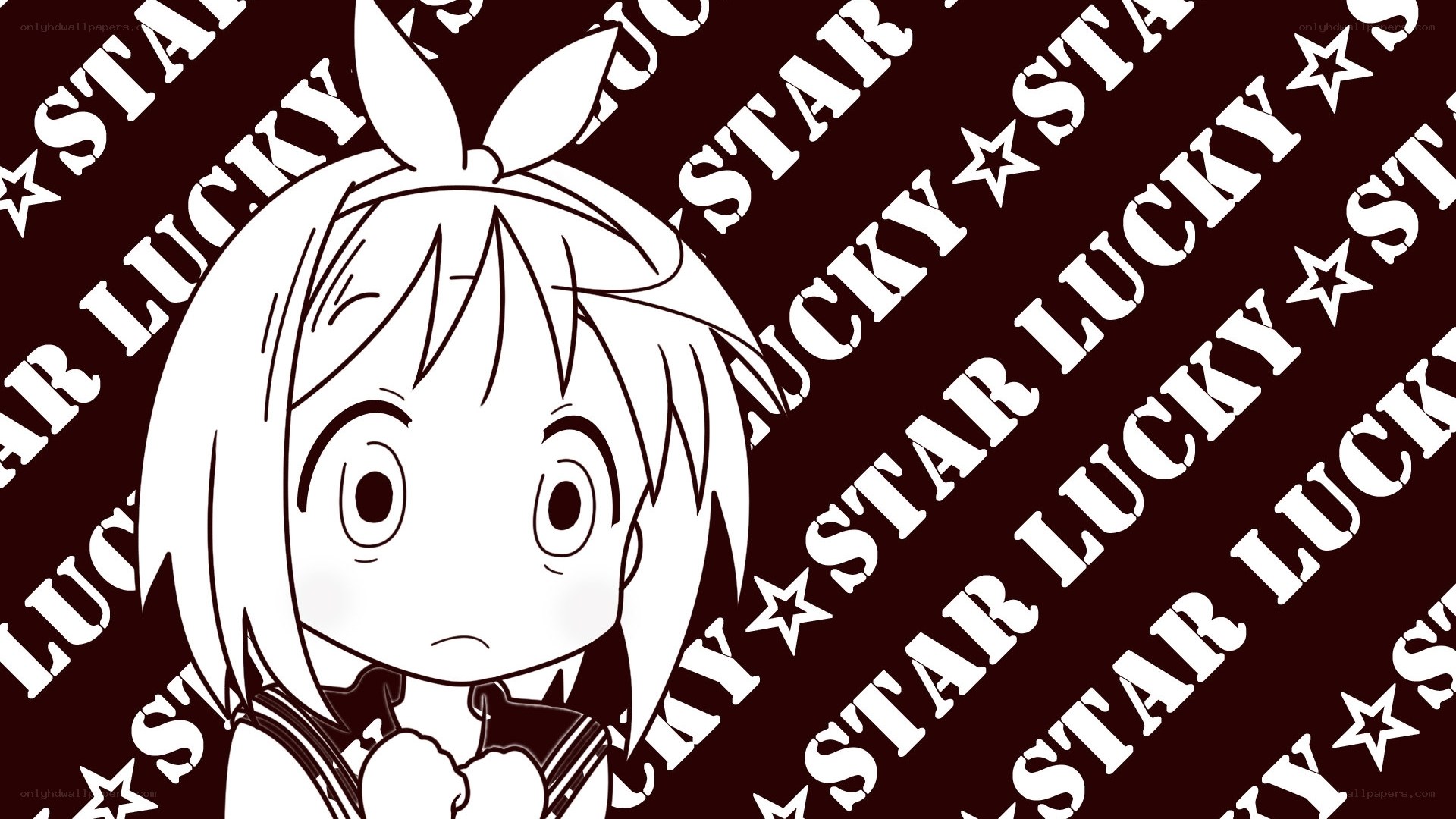 chibi character with lucky star text