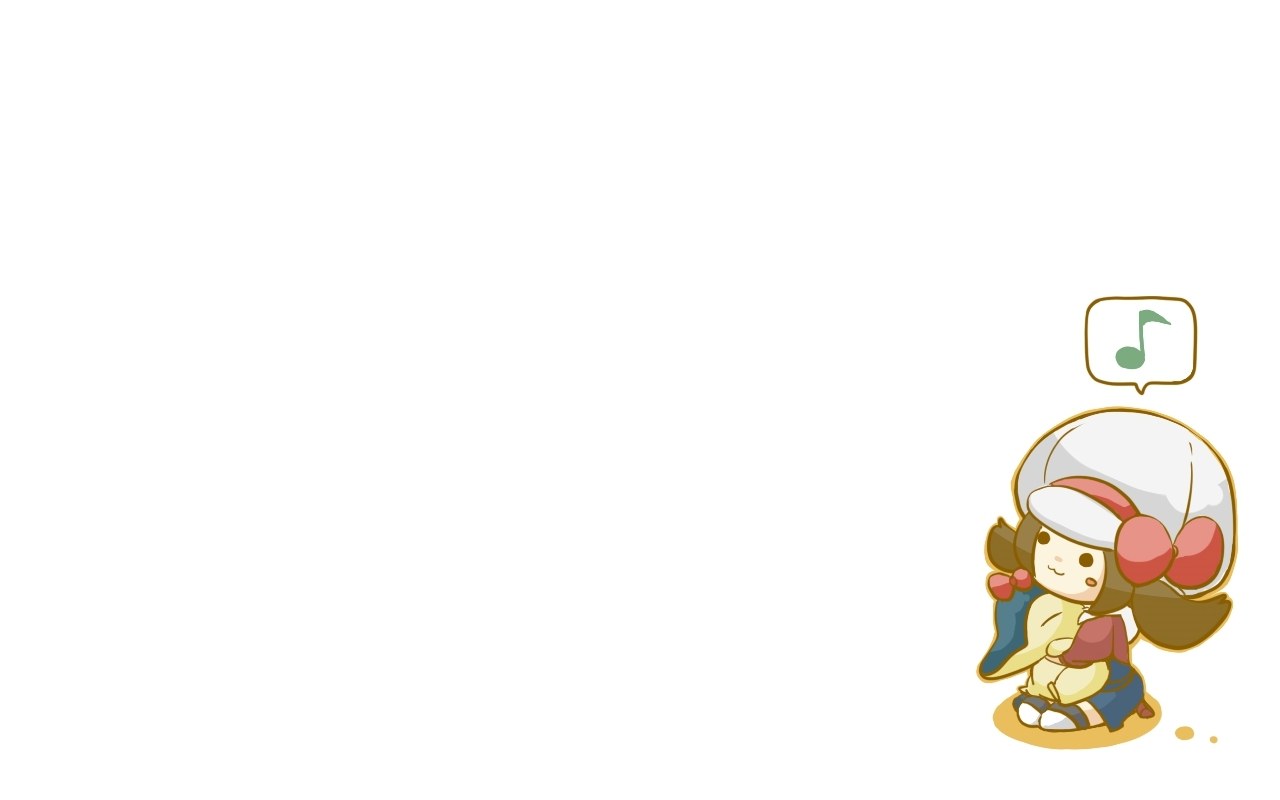 chibi character with music note