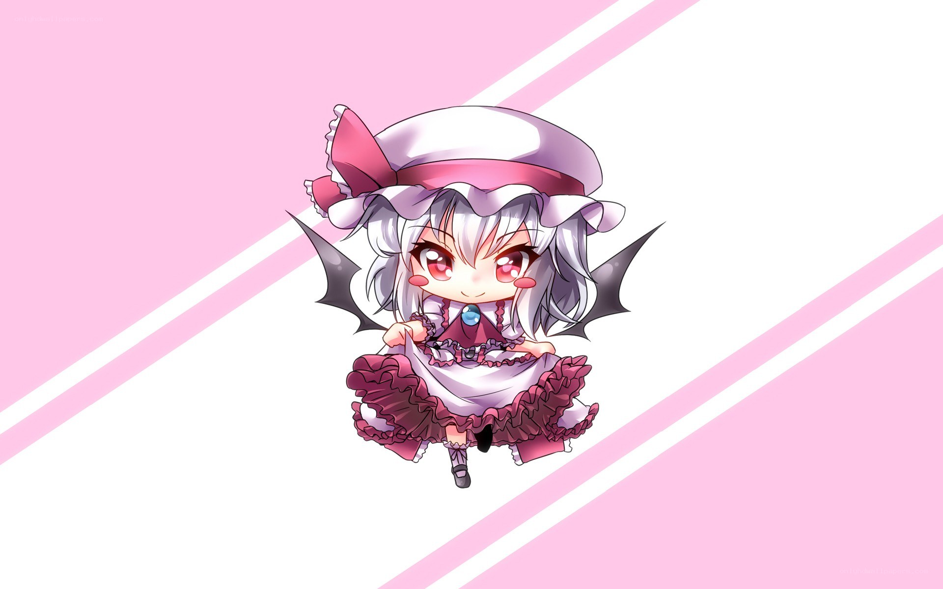 chibi character with pink dress