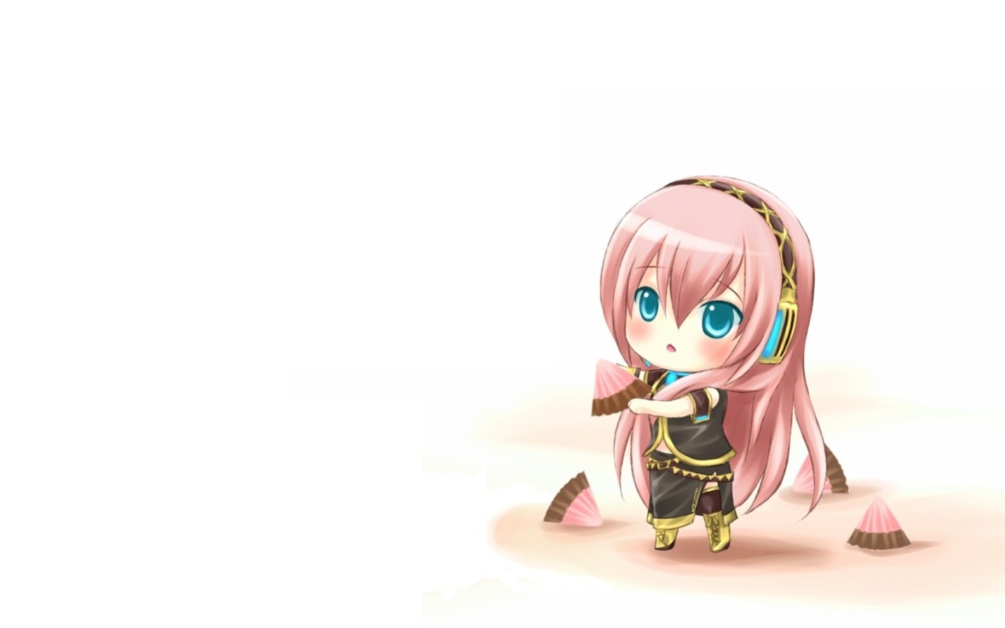chibi character with pink hair