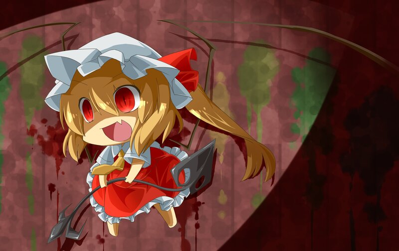 Chibi character with pitchfork