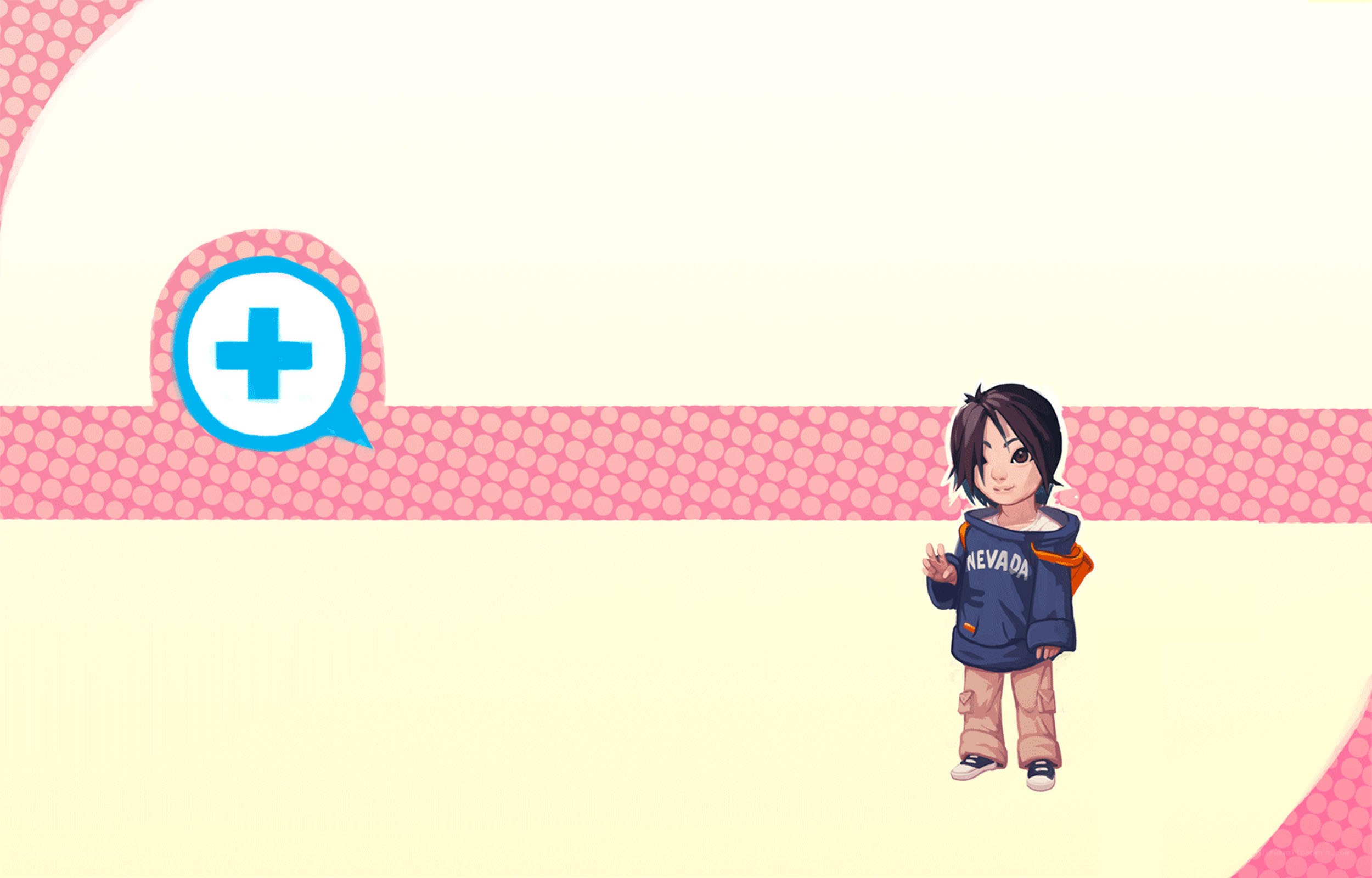 chibi character with plus icon
