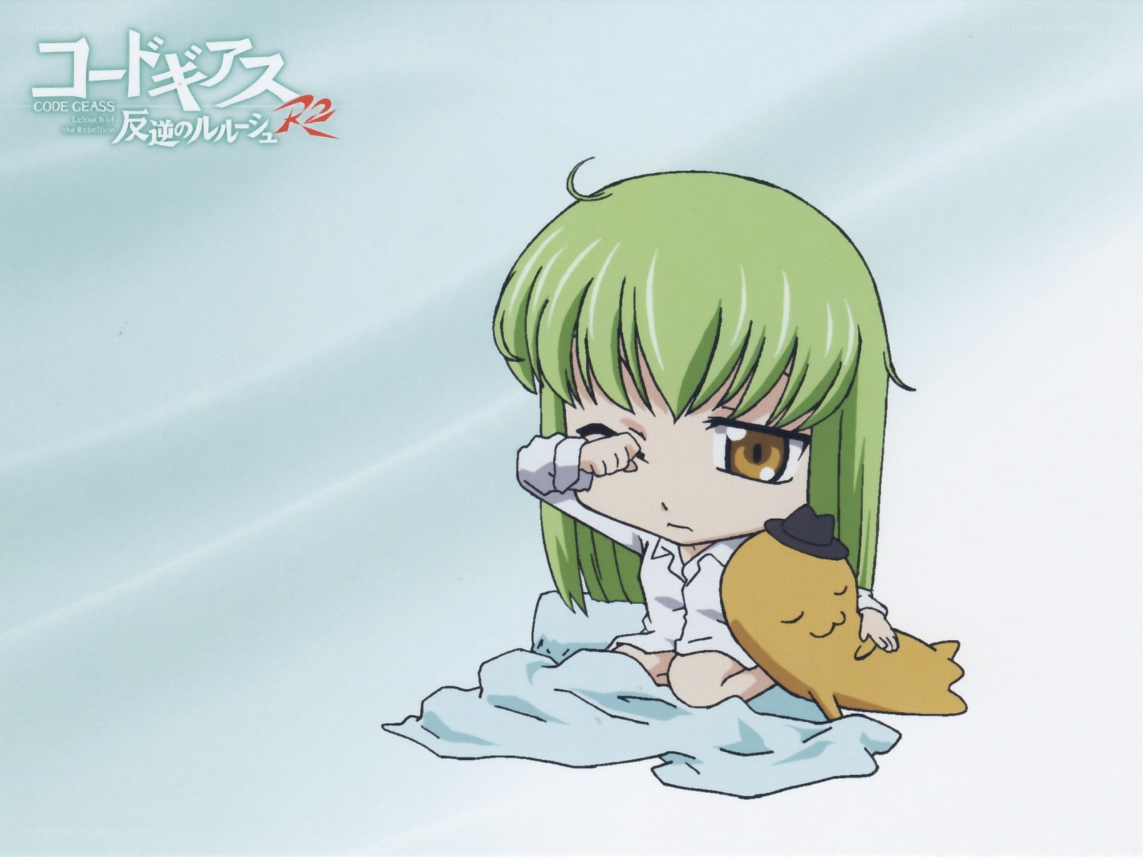 Chibi character with plush toy