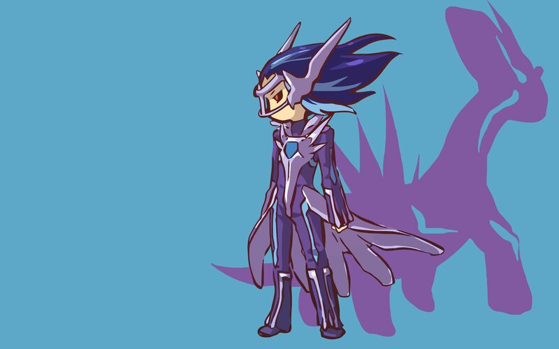 chibi character with purple armor