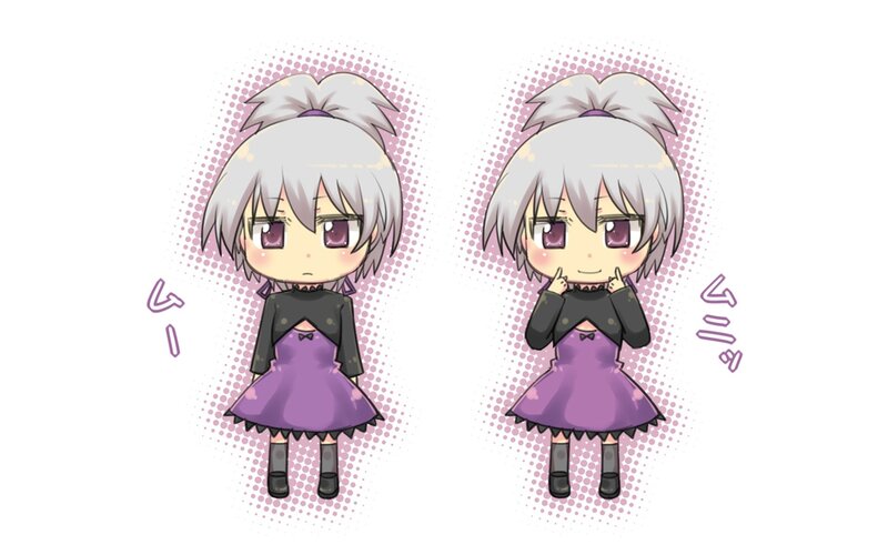 Chibi character with purple dress