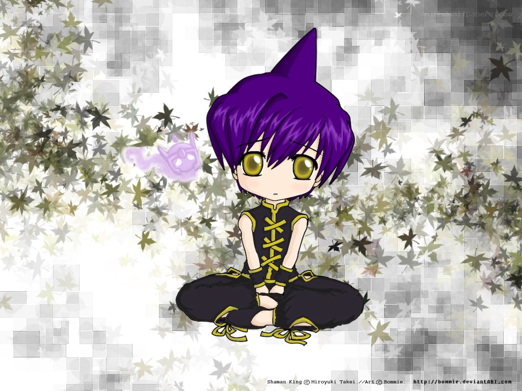 Chibi character with purple hair