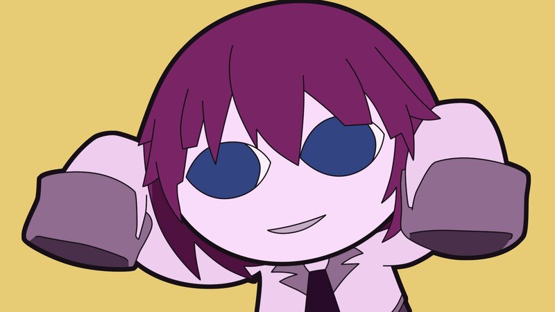 Chibi Character with Purple Hair — Playful, Anime
