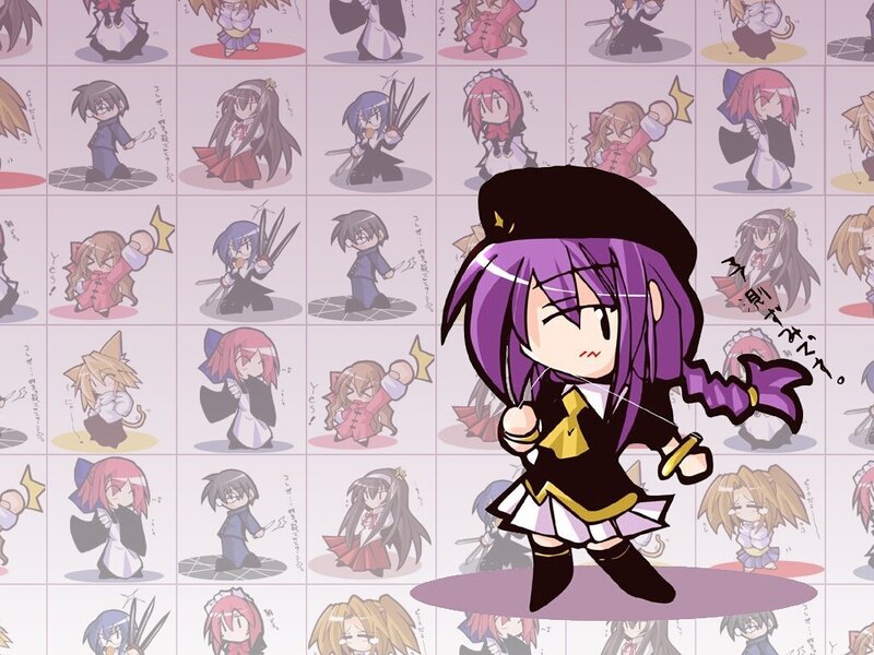 Chibi character with purple hair