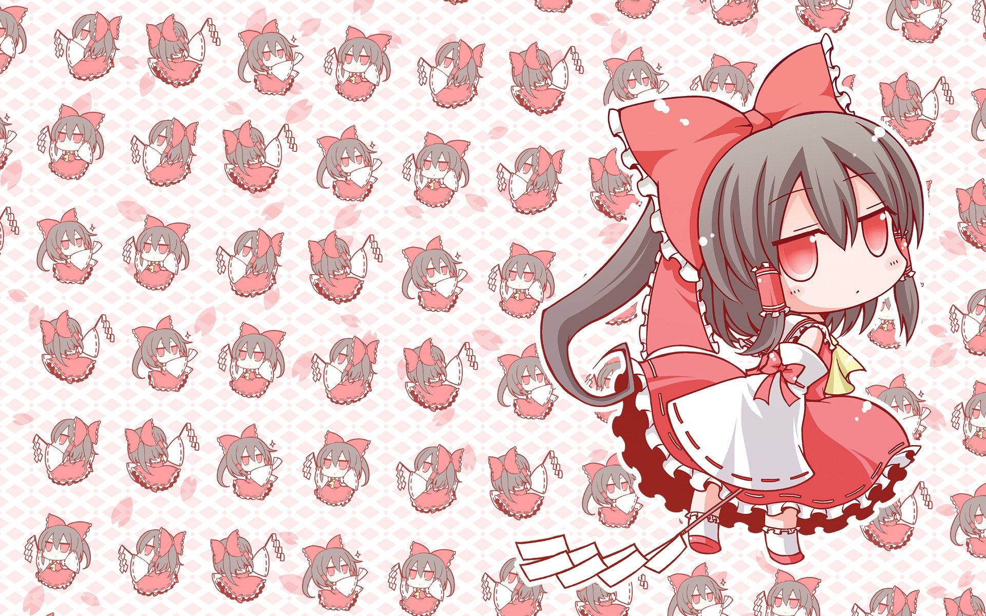 Chibi character with red bow