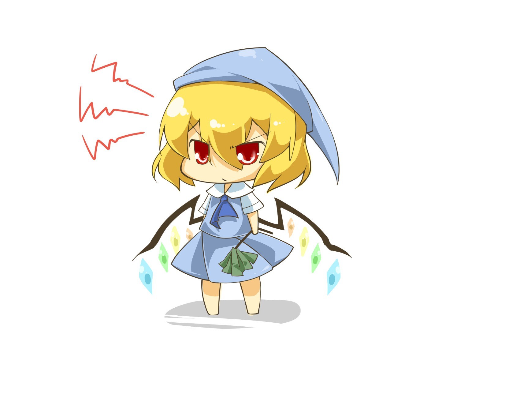 Chibi character with red eyes