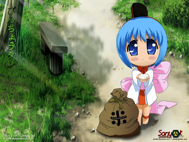 Chibi character with rice sack