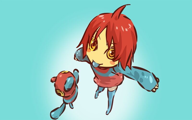 Chibi Character with Robot