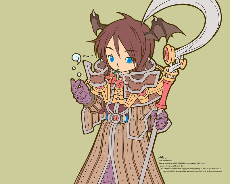 Chibi Character with Scythe — Brown