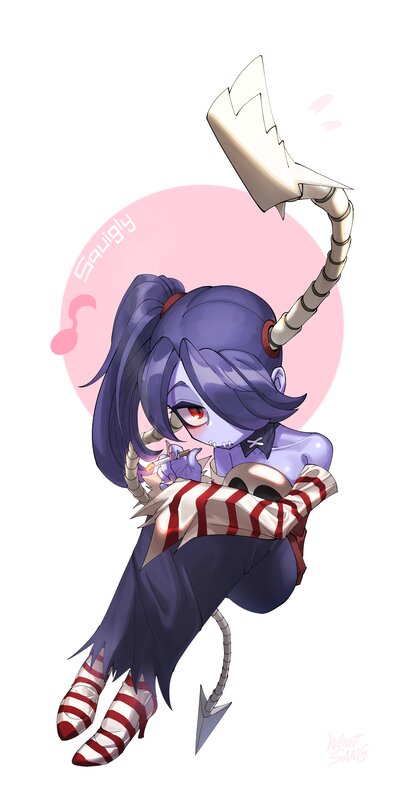 Chibi Character with Scythe — Purple