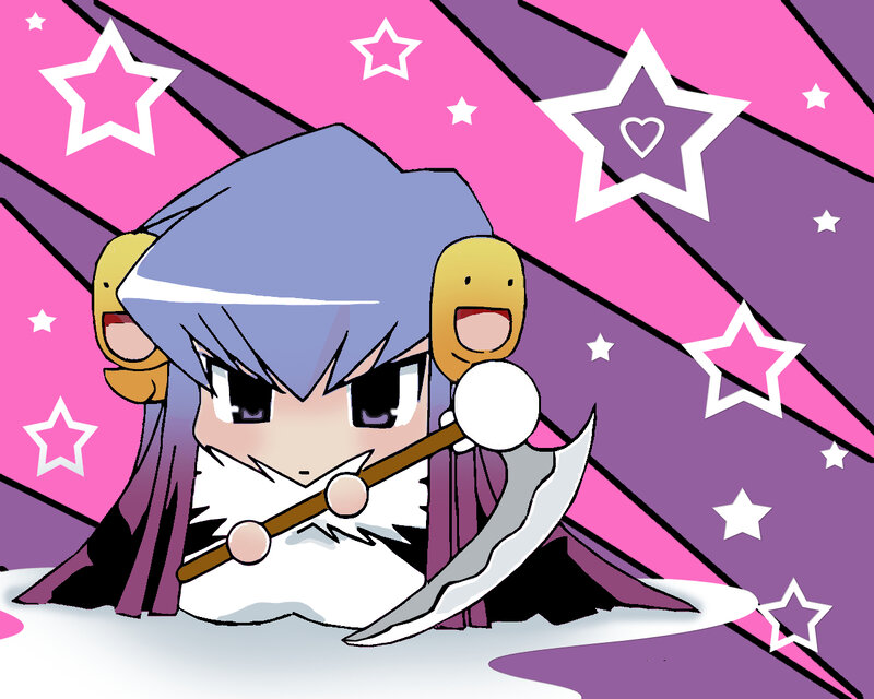 chibi character with scythe