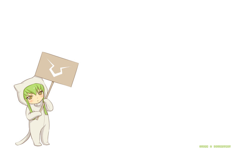 chibi character with sign