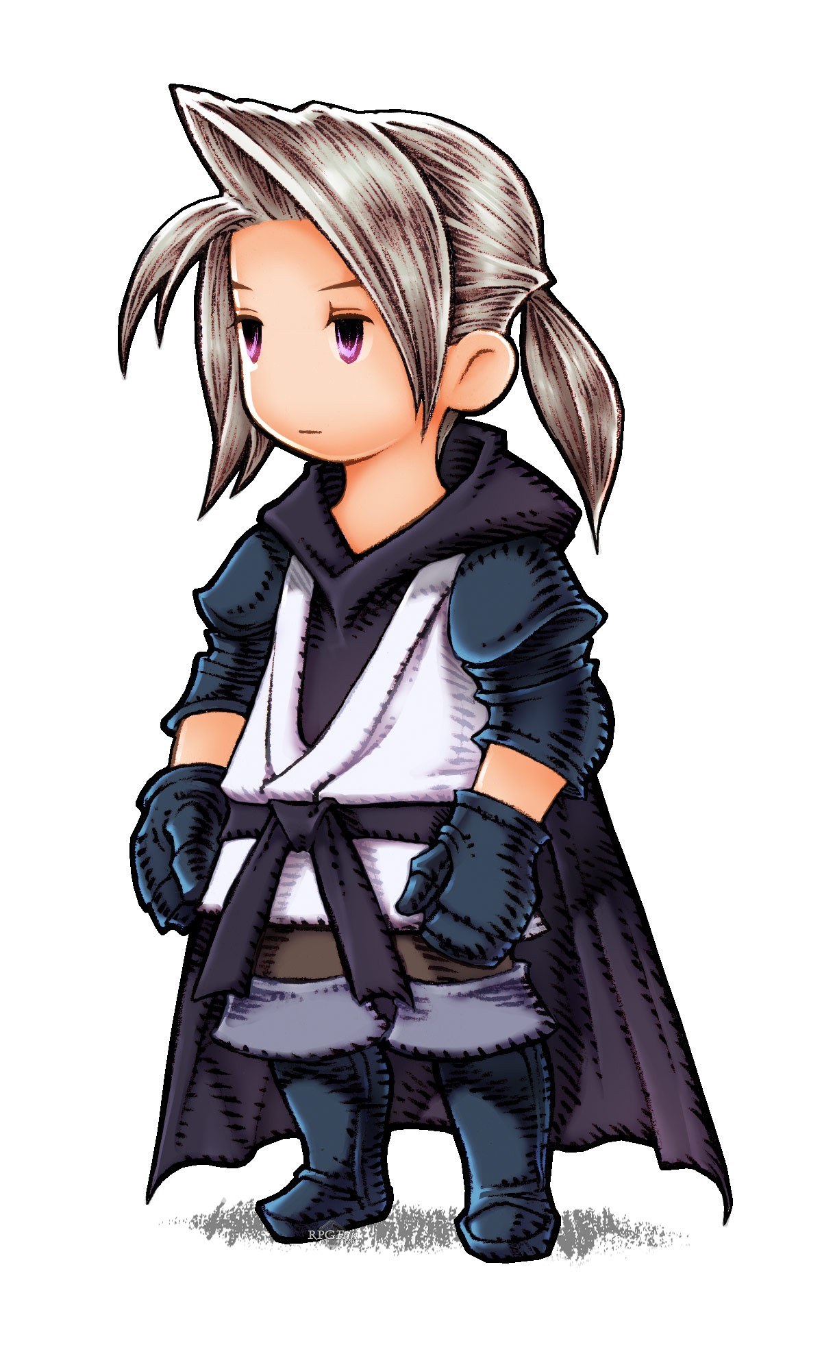 chibi character with silver hair