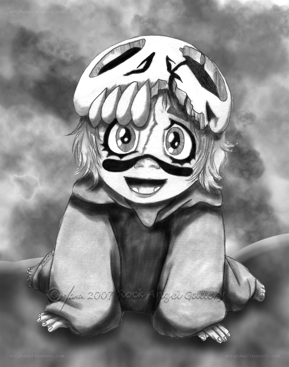 chibi character with skull helmet