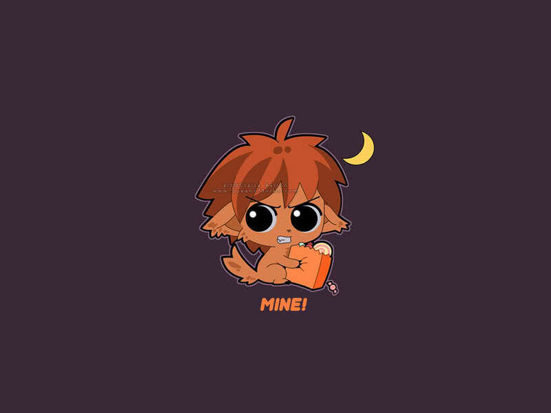chibi character with snack