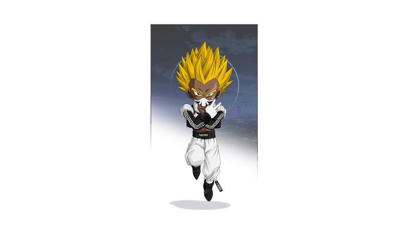 Chibi Character with Spiky Hair — Yellow