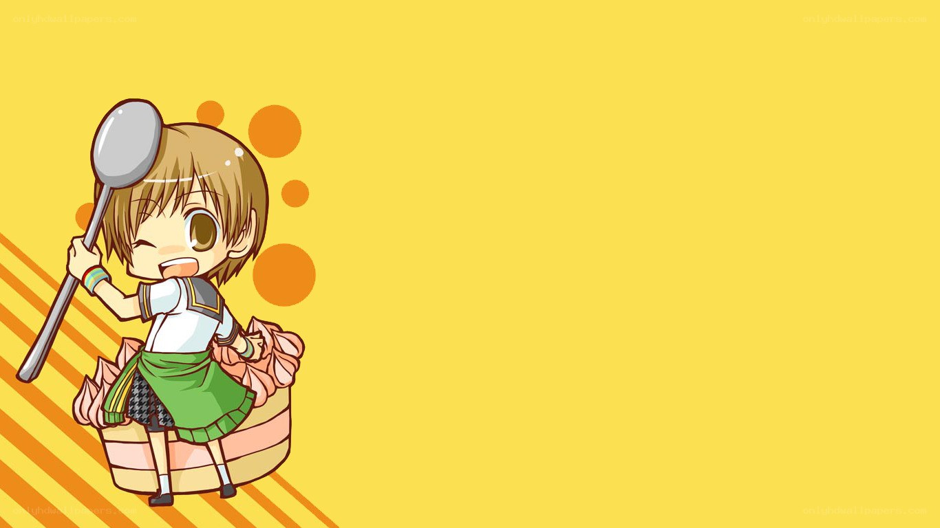 chibi character with spoon