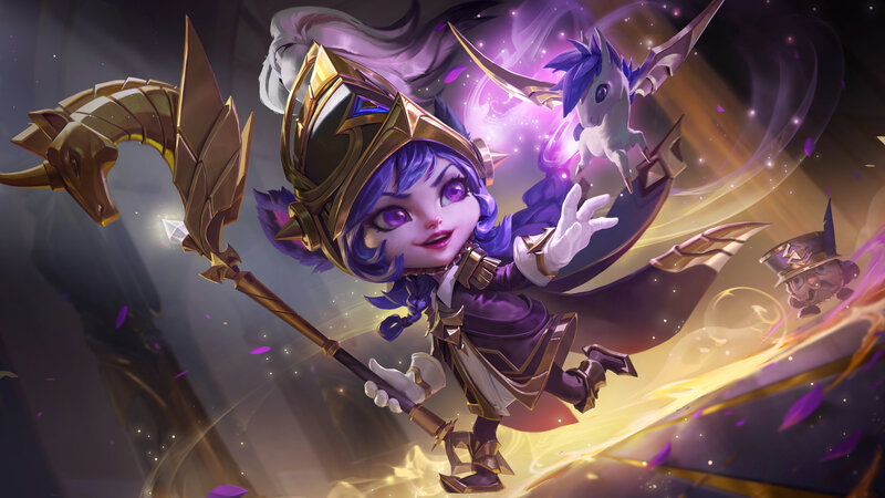 Chibi Character with Staff — Purple, Magical