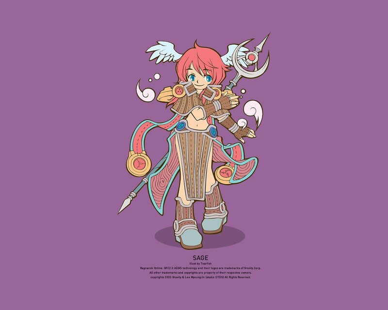 Chibi Character with Staff — Purple
