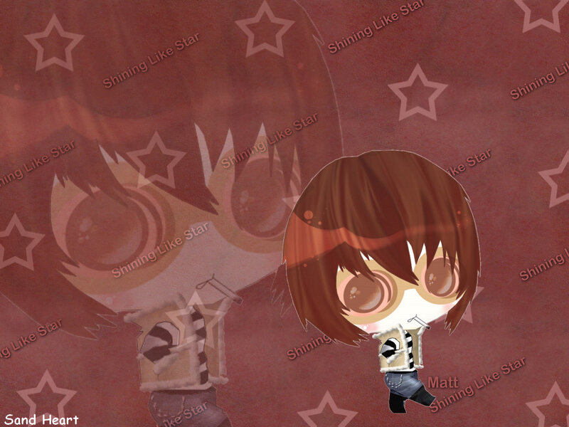 Chibi character with star background