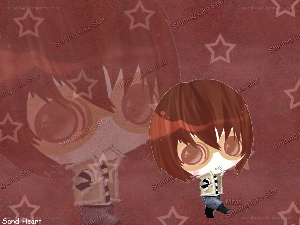Chibi character with star background