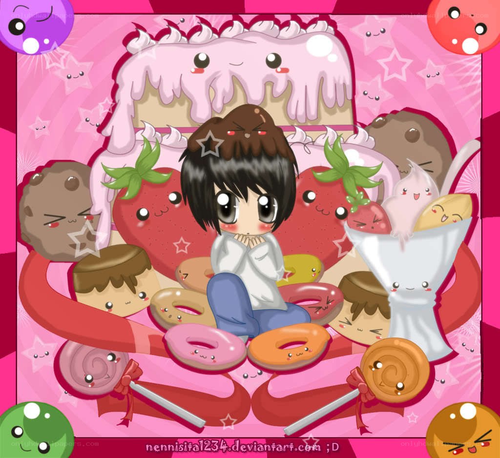 chibi character with sweets