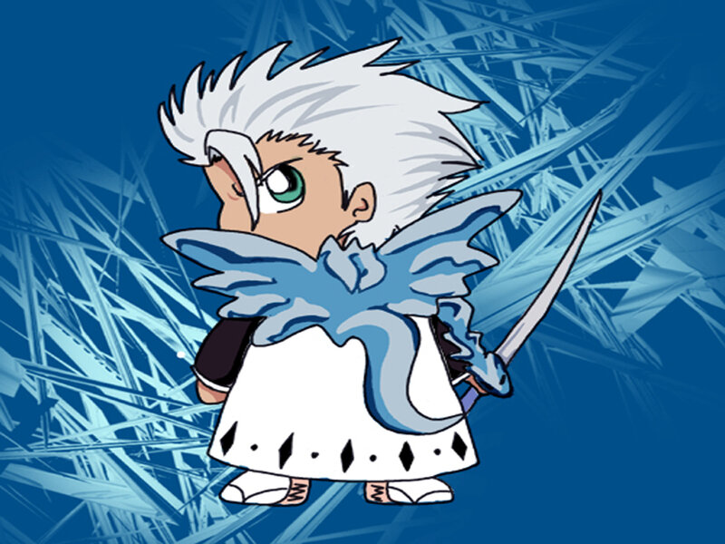 Chibi Character with Sword — Blue