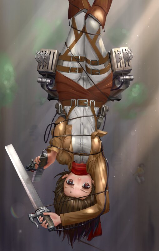 Chibi Character with Sword — Brown, Dramatic