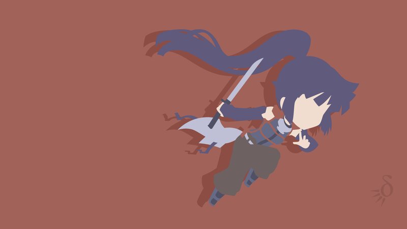 Chibi Character with Sword — Brown