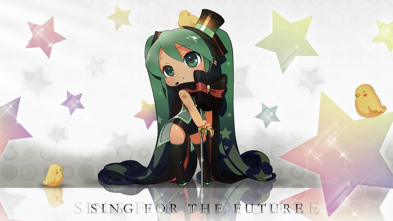 Chibi Character with Top Hat — Green