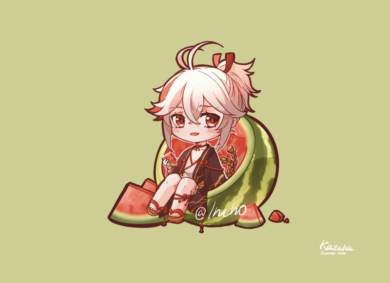 Chibi Character with Watermelon