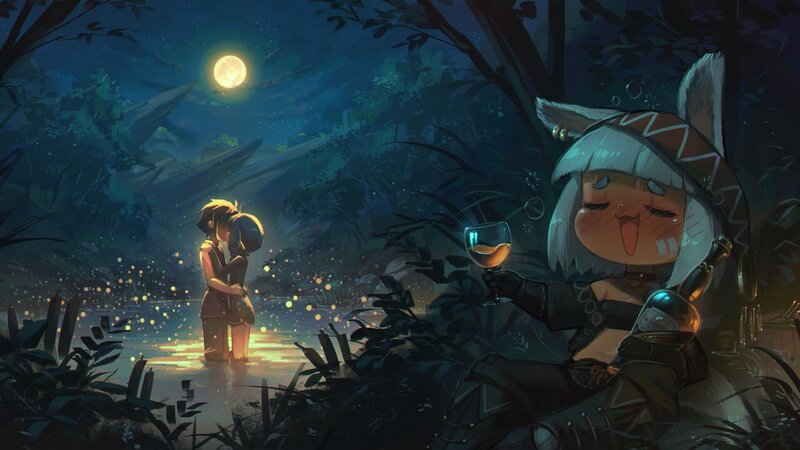 Chibi Character with Wine