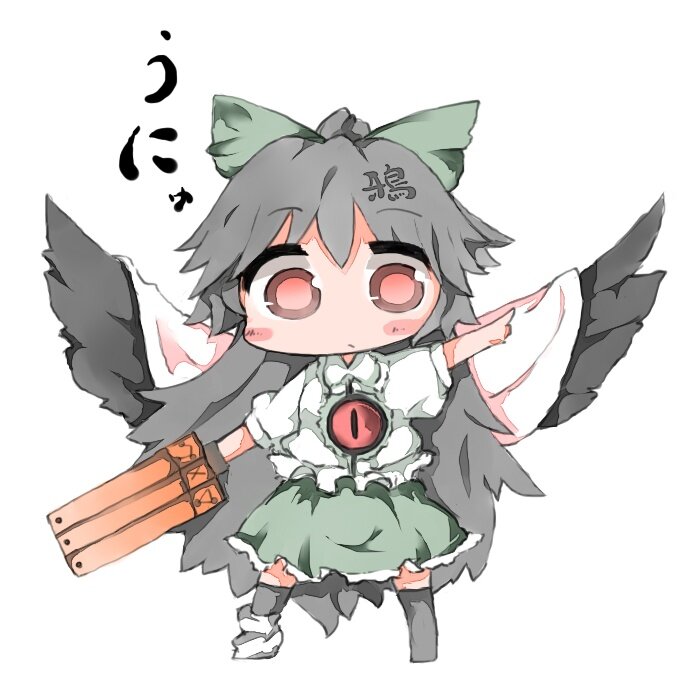 Chibi Character with Wings — Gray