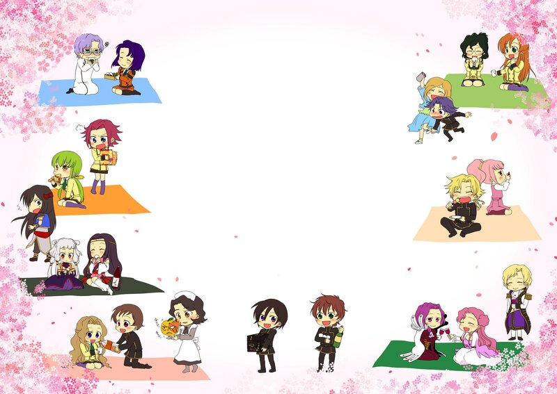 Chibi characters at a picnic