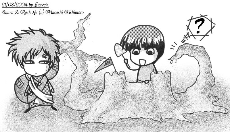 Chibi Characters at Beach — Black