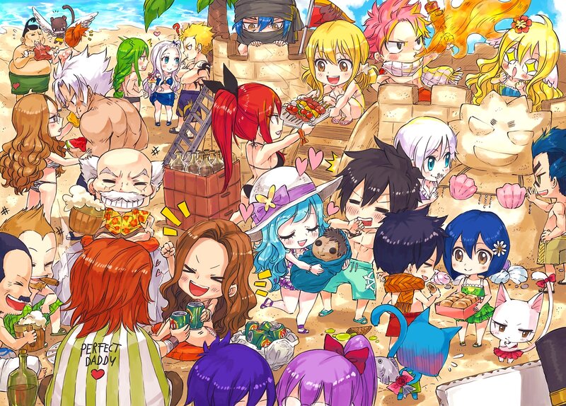 Chibi Characters at Beach — Yellow