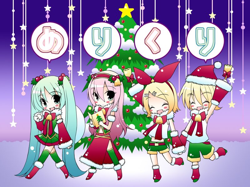 Chibi characters at Christmas