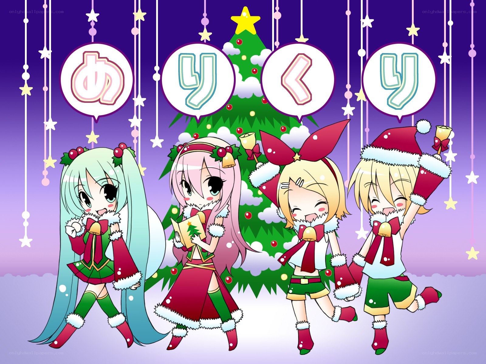 Chibi characters at Christmas