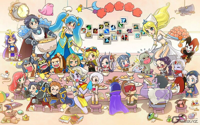Chibi Characters at Dinner