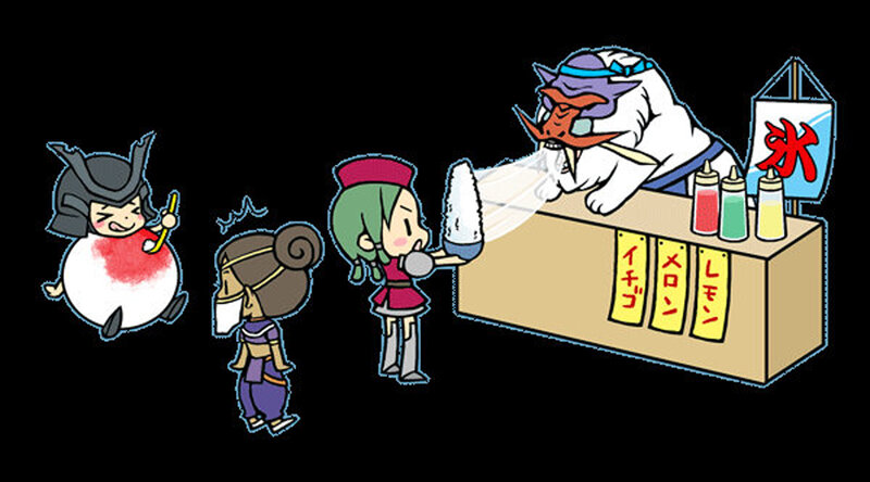 Chibi Characters at Ice Stand